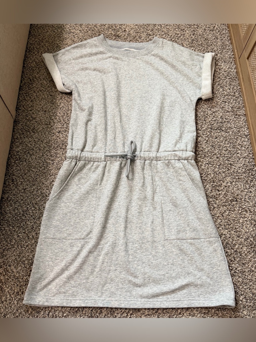 Women’s Berkley Jensen Casual Gray Drawstring T-Shirt Dress size Small NWT